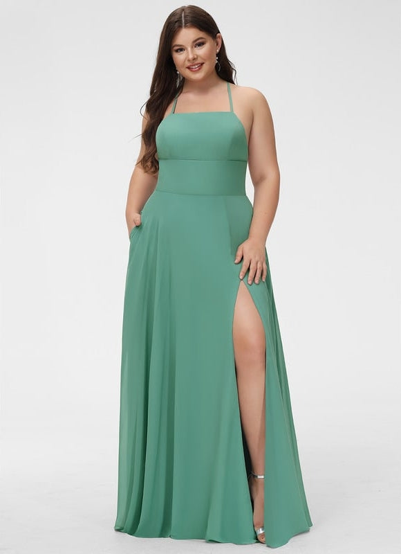 Robe De Bal Fluide Verte - gallery 4