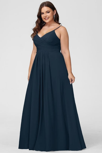 Robe De Bal Longue Fluide Bleu - gallery 8