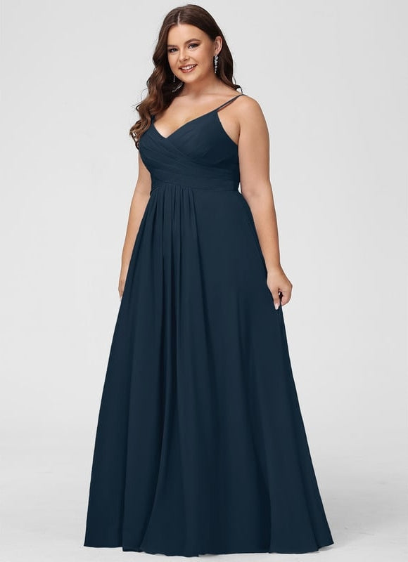 Robe De Bal Longue Fluide Bleu - gallery 8