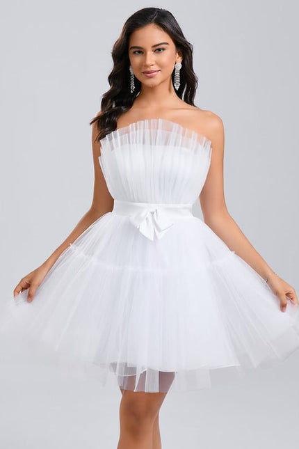 Robe De Bal Nuageuse Blanche