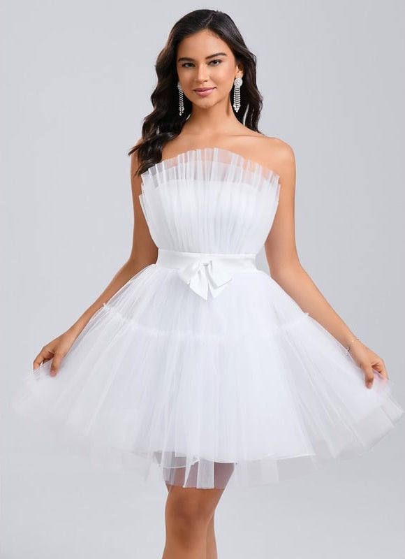 Robe De Bal Nuageuse Blanche