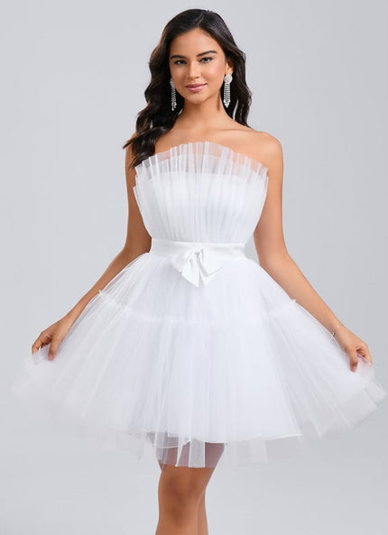 Robe De Bal Nuageuse Blanche