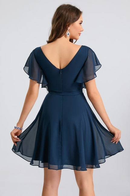 Robe De Bal Col V Marine - gallery 5
