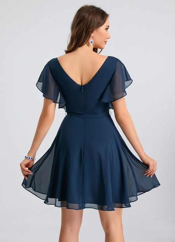 Robe De Bal Col V Marine - gallery 5