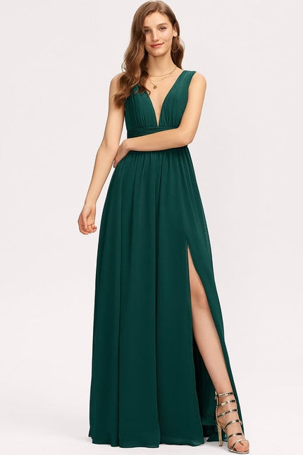 Robe De Bal Longue Fluide Bleu - gallery 8