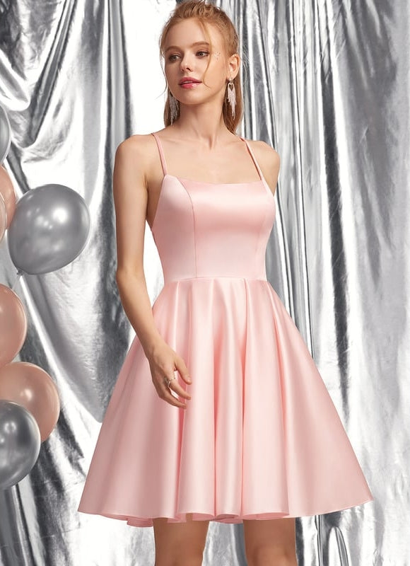 Robe De Bal Satinée À Bretelles - gallery 2
