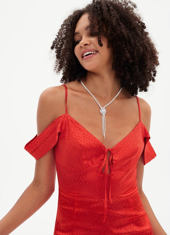 Robe De Bal Satin Rouge Glamour - gallery 4