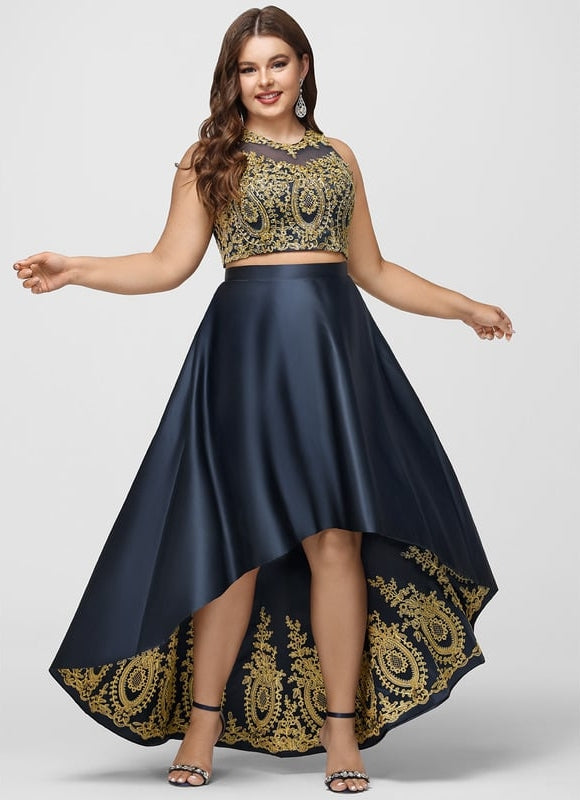Robe De Bal Asymétrique Dorée - gallery 5