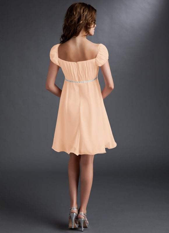 Robe De Bal Mousseline Pêche - gallery 1