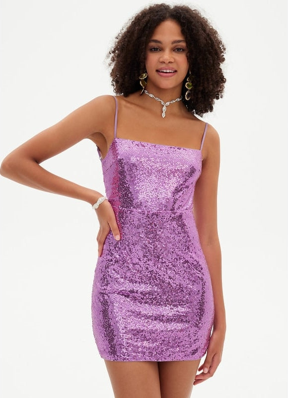 Robe De Bal Pailletée Violette - gallery 3
