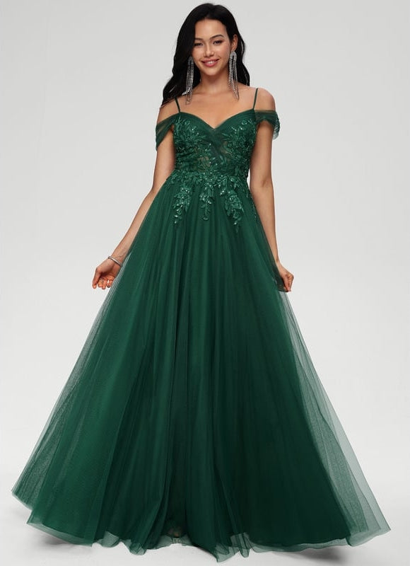 Robe De Bal Tulle Émeraude