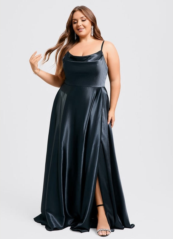 Robe De Bal Satin Rose Poudré - gallery 9