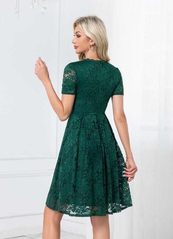 Robe De Bal Dentelle Verte - gallery 2