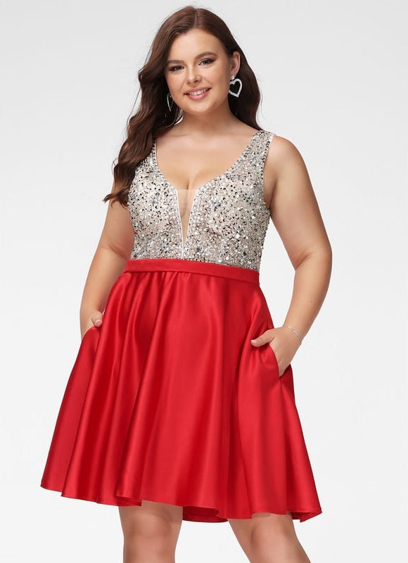 Robe De Bal Éclatante Rouge - gallery 4