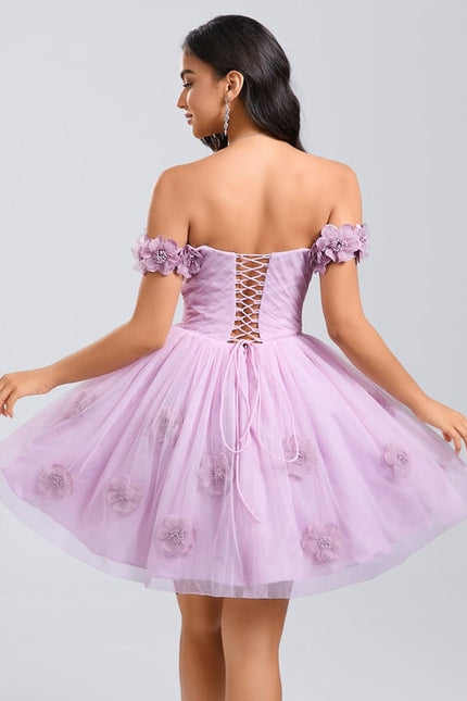 Robe De Bal Tulle Lilas Fleuri - gallery 5