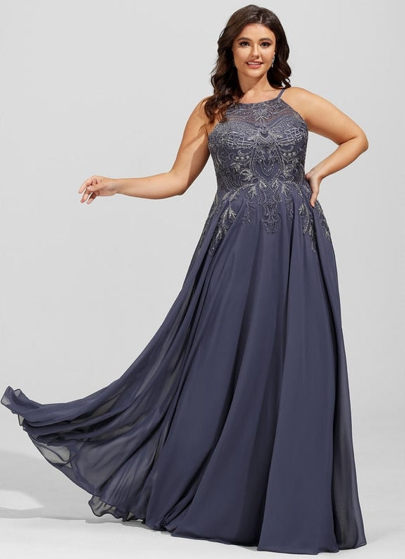 Robe De Bal Fluide Ornée - gallery 6