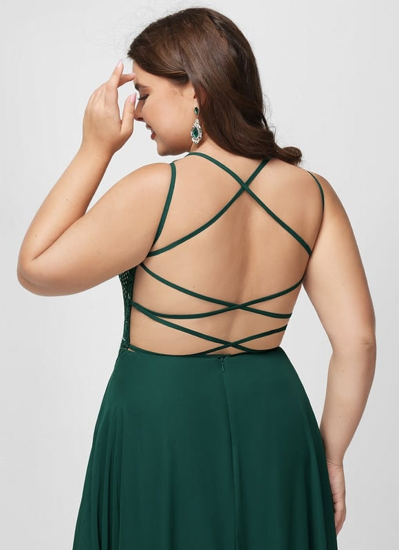 Robe De Bal Fluide Ornée - gallery 8