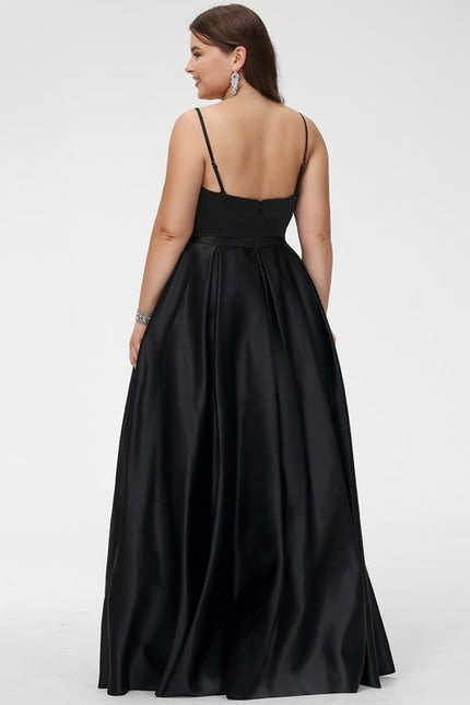 Robe De Bal Satin Noir - gallery 5