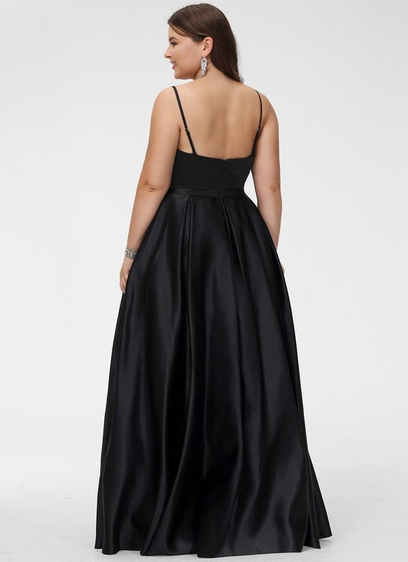 Robe De Bal Satin Noir - gallery 5