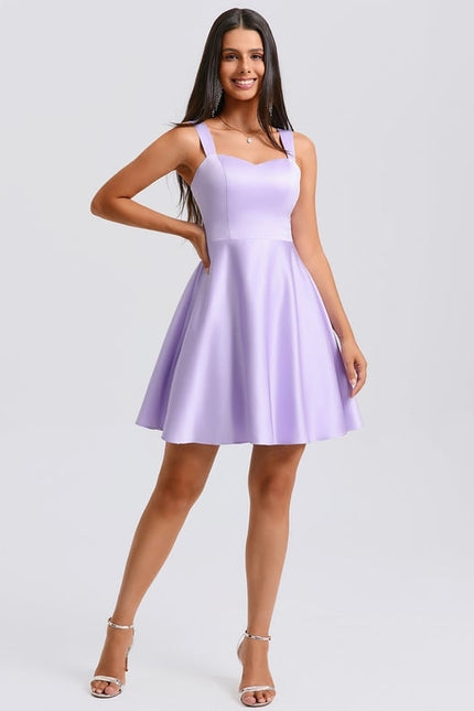 Robe De Bal Satin Lilas - gallery 2