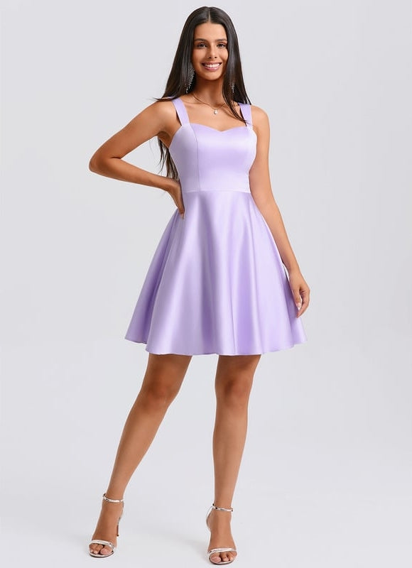 Robe De Bal Satin Lilas - gallery 2