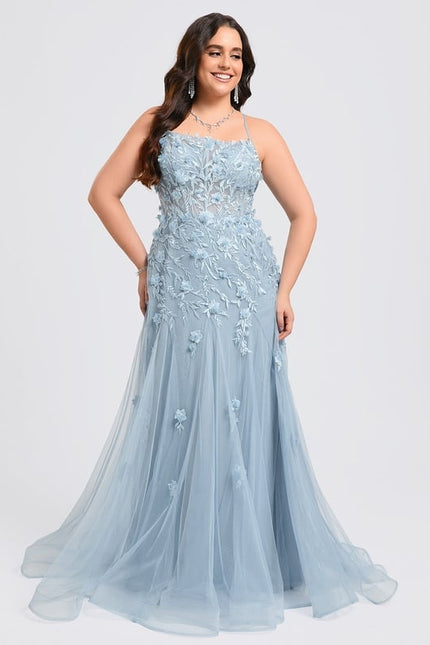 Robe De Bal Sirène Florale Azure - gallery 9