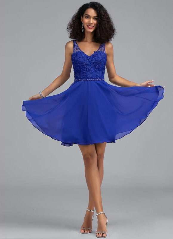 Robe De Bal Bleu Poudré Chic - gallery 1