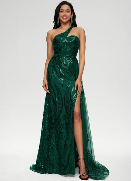 Robe De Bal Verte Étincelante