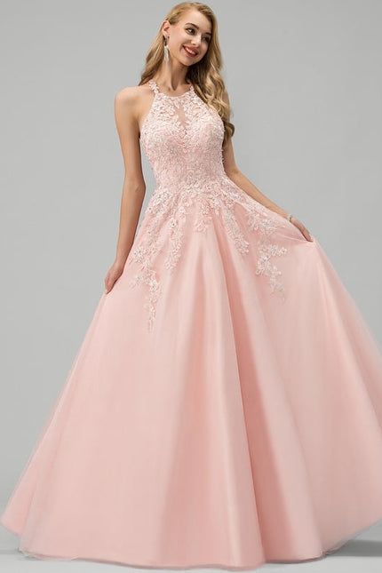 Robe De Bal De Bal Rose Ornée