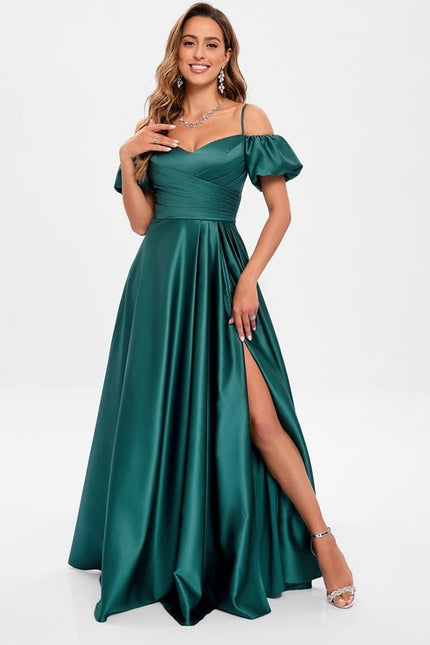 Robe De Bal Satinée Azur - gallery 1