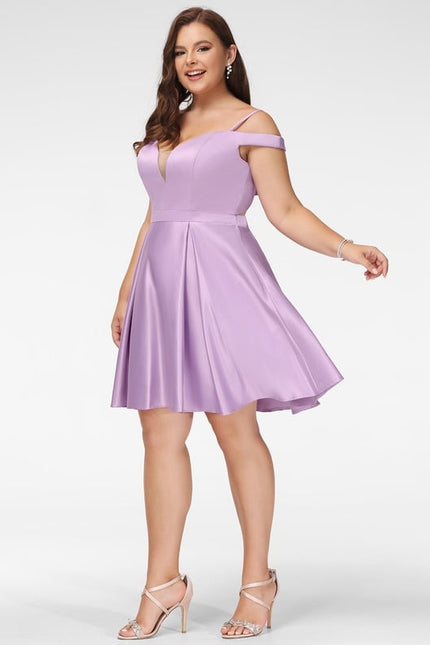 Robe De Bal Satinée Lavande - gallery 8