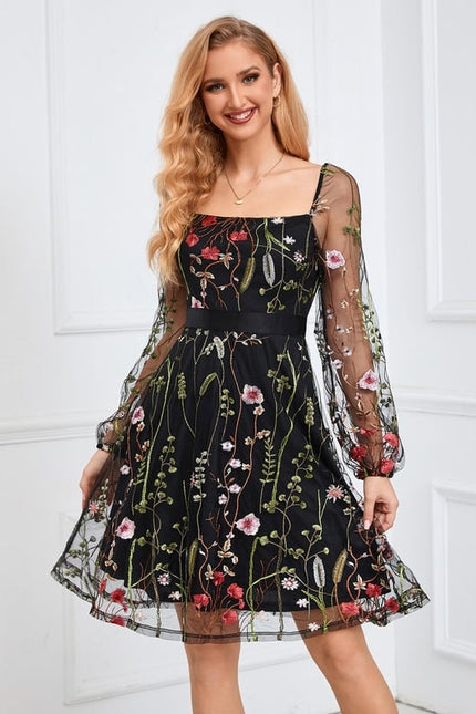 Robe De Bal Brodée Noire - gallery 8