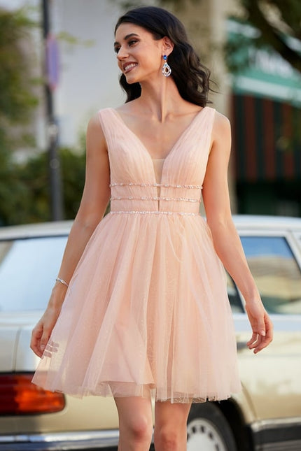 Robe De Bal Courte Perlée