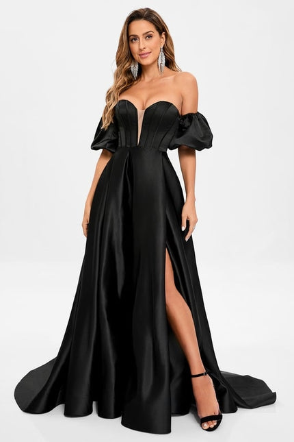 Robe De Bal Noire Volumineuse - gallery 7