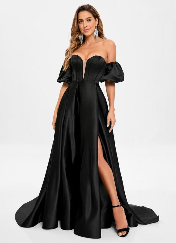 Robe De Bal Noire Volumineuse - gallery 7