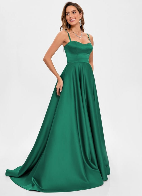 Robe De Bal Satinée Asymétrique - gallery 4