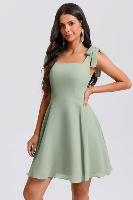 Robe De Bal Mousseline Verte - gallery 4