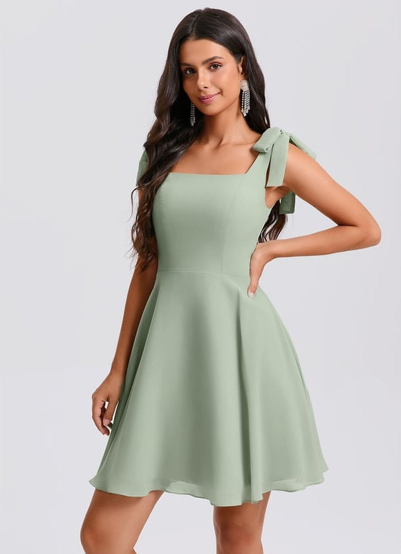 Robe De Bal Mousseline Verte - gallery 4