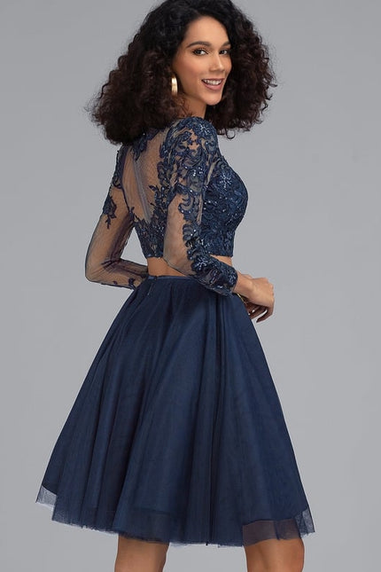 Robe De Bal Tulle Marine Élégant - gallery 2