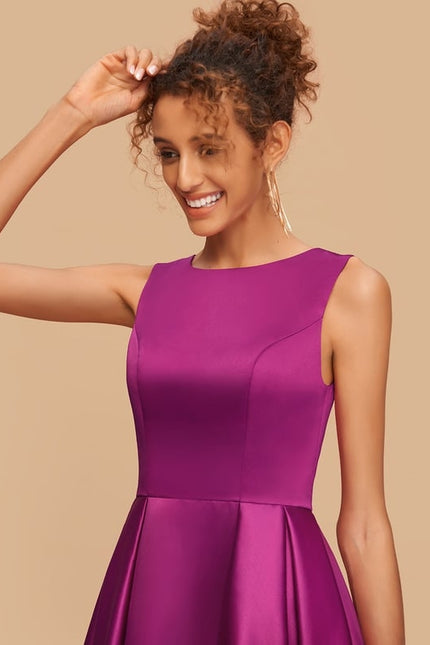 Robe De Bal De Bal En Satin Rose - gallery 4