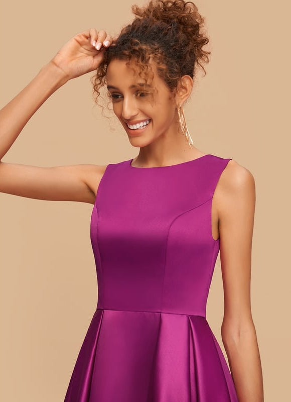 Robe De Bal De Bal En Satin Rose - gallery 4