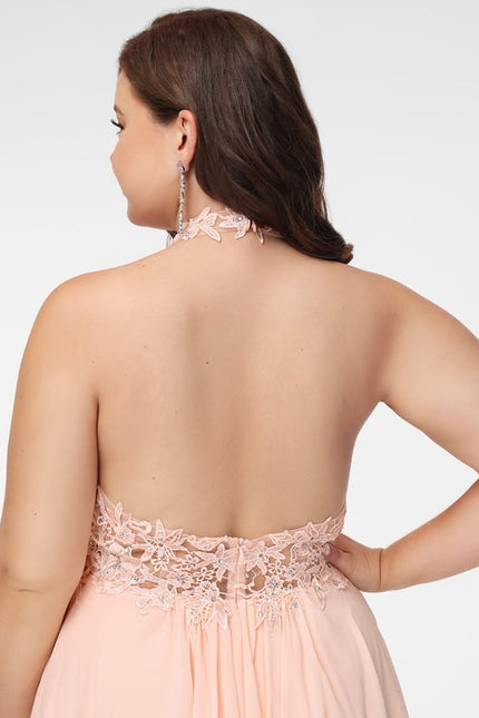 Robe De Bal Aérienne Pêche - gallery 7