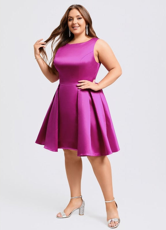 Robe De Bal De Bal En Satin Rose - gallery 8