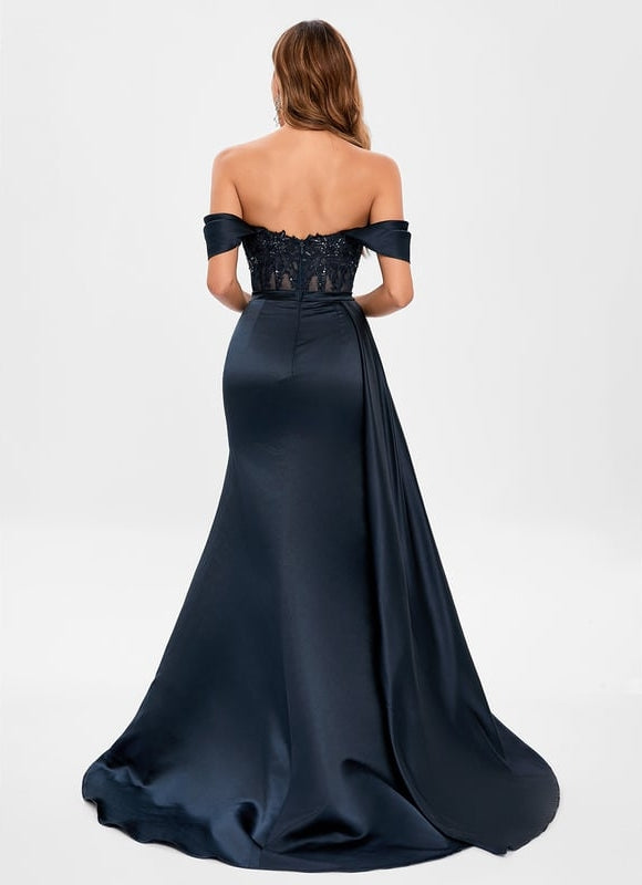 Robe De Bal Sirène Satinée - gallery 1