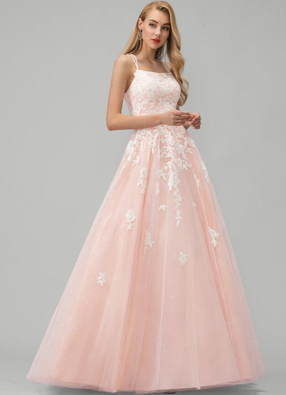 Robe De Bal Fleurie Rose