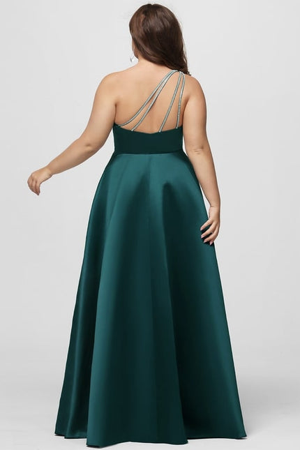 Robe De Bal Satin Émeraude Chic - gallery 7