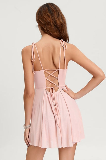 Robe De Bal Rose Fluide - gallery 5