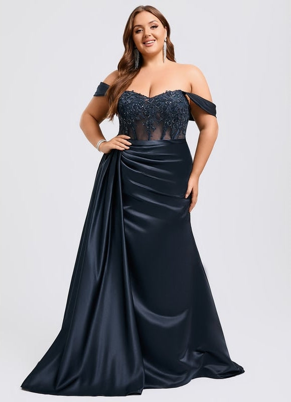 Robe De Bal Sirène Satinée - gallery 6