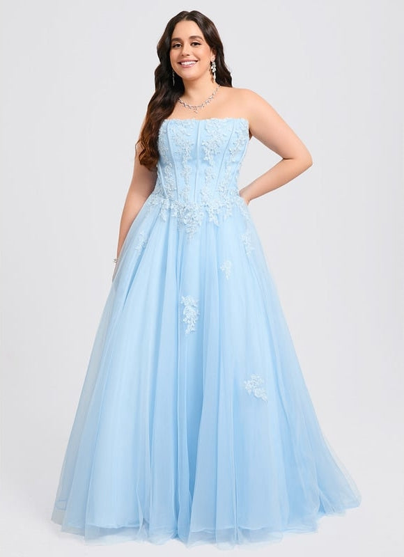 Robe De Bal Nuageuse Azur - gallery 8