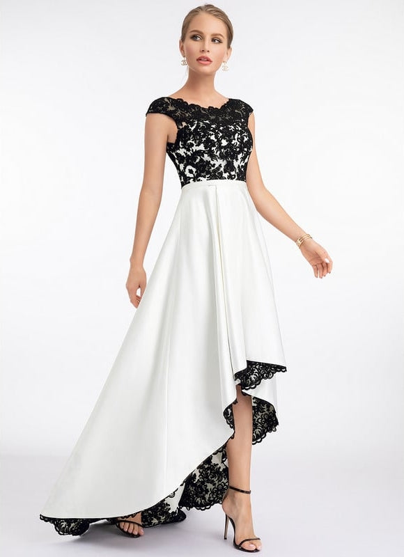 Robe De Bal Asymétrique Dentelle - gallery 6